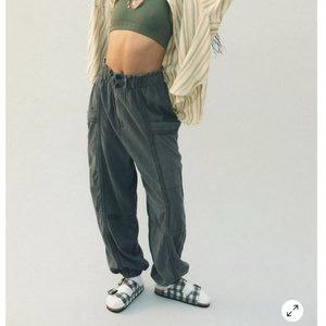 Urban Outfitters Isla Slouchy Linen Jogger Pant streetwear Medium Gray Cargo